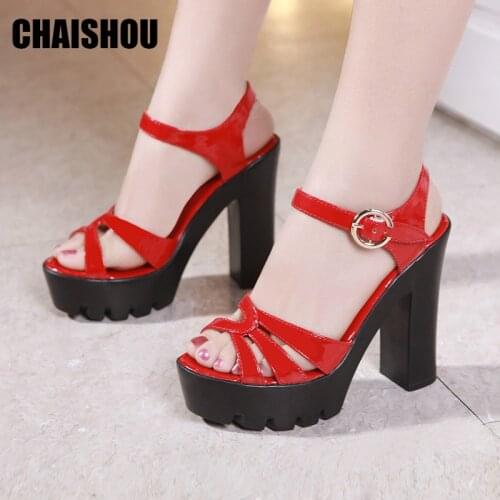 Shoes Women Sandals Summer 2019 Platform High Heel Sandals Women Fish Mouth Toe Sexy Party Wedding Shoes Sandalias Mujer CS-462