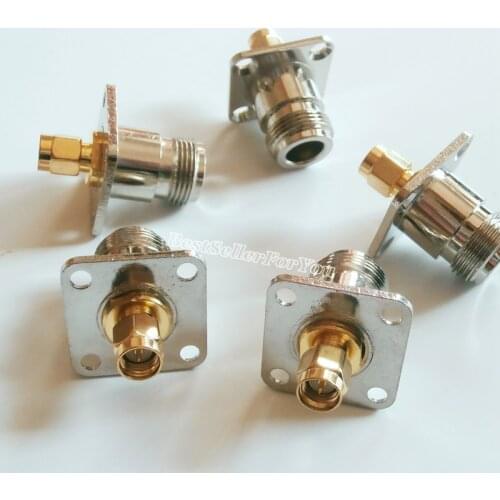 1Pcs Adapter N Female Jack To SMA Connector Male Plug Flange Mount RF Connector Converter