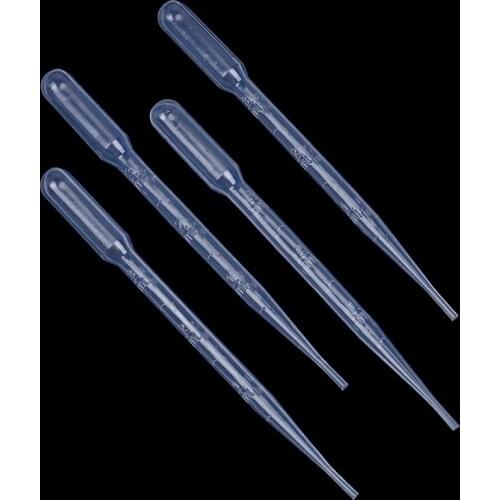 4PCS 3ML Disposable Plastic Eye Dropper Transfer Graduated Pipettes Office Lab Experiment Supplies