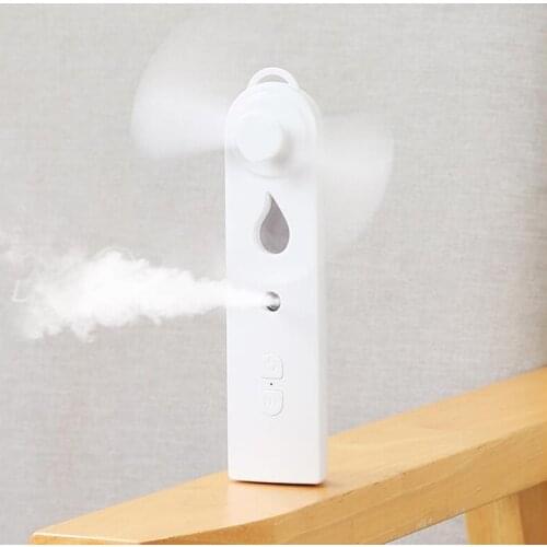 Portable 2 In 1 Mini Fan Humidifier USB Rechargeable Handheld Fan Water Spray Mist Fan Face Steamer Air Conditioner For Outdoor