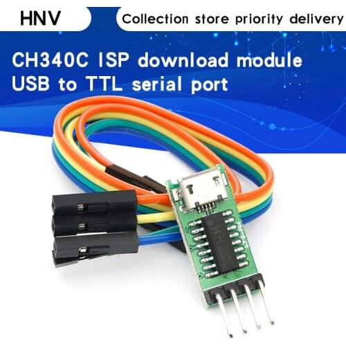 CH340C Micro USB to TTL Serial Port ISP Download Module 5V 3.3V 500ma Replace CH340G CH340T For STM32 51 With DuPont Line