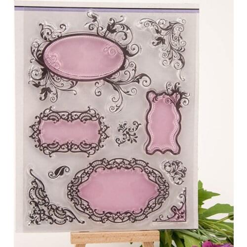 Transparent Clear Stamps for DIY Scrapbooking/Card Making/Kids Christmas Fun Decoration Supplies T5024 Pink Lace