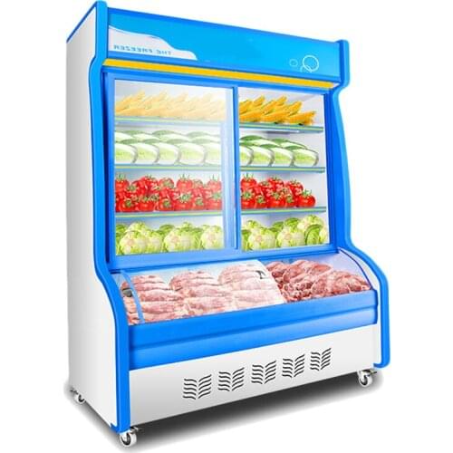 1.2M Spicy hot display cabinet foam lock,temperature preservation cabinet,vertical sliding door display cabinet
