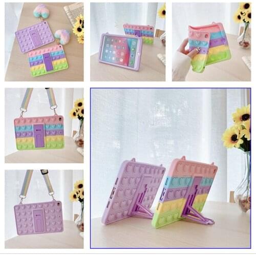 Rainbow Protect Case in for Apple ipad pro 10.2in 2020 Case ipad mini 4 5 Push Bubble for ipad 2 3 4 Antistress Bubble cover