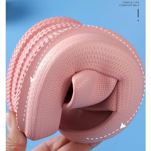 Couple Home Soft Slippers Thick Sole Non-slip Eva Indoor Shoes Flat Slides Men Women Beach Ourdoor Light Flip Flops Plus Size 45