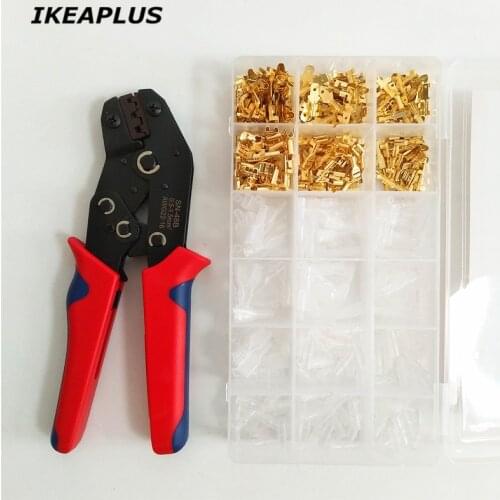 SN-48B Crimping Tool 600 Pcs 4.8/6.3 Plug Terminal Crimper Crimping Pliers Wire 0.5-1.5mm2 Pliers AWG 20-15 Hand Tool krimptang