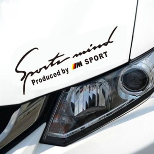 Light eyebrow car stickers AliExpress hot style reflective car stickers sport English three-color stickers