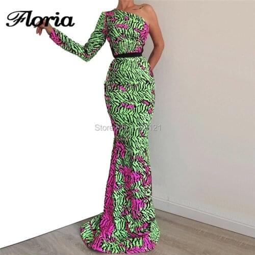 One Sleeve Mermaid Formal Evening Dresses 2019 Vestido De Festia Kaftans Women Celebrity Party Gowns Islamic Dubai Arabic Prom