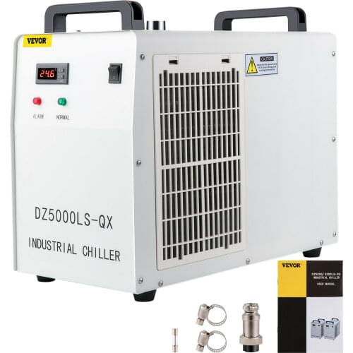 VEVOR 8.5L CW-5000DG Industrial Water Chiller Cooler Thermolysis Cooling for 80W/100W CO2 Glass Tube of the Laser Engraving Tool