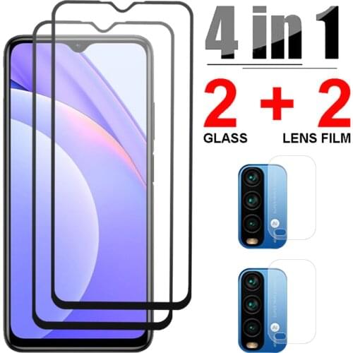 4in1 Protective Glass For Xiaomi Redmi Note 9 Pro Max 9A 9C Screen Protector Glass For Redmi Note 9 4G 5G China Version Len Film