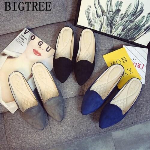 Mules Half Shoes For Ladies Pointed Toe Flats Comfortable Womens Shoes Luxury Shoes Women Designers Zapatos Casuales De Mujer