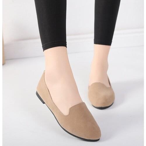 2019 Women Flats Shoes Faux Suede Loafers Candy Color Shoes Woman Fur Flats Warm Ladies Shoes Black Boat Shoes