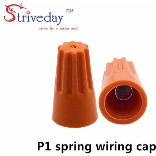100pcs/lot P1 Splice Wire Twist Nut Connector Terminals Cap Spring Insert Assortment Color Orange