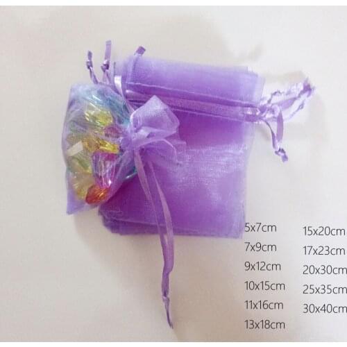 1000pcs Violet Gift Bags For Jewelry Bags And Packaging Organza Bag Drawstring Bag Wedding/Woman Travel Storage Display Pouches