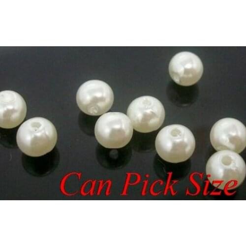 4mm 6mm 8mm 10mm 12mm 20mm ABS Imitation resin Pearl beads Round Acrylic White Jewelry Findings bracelet Necklace spacer2324d