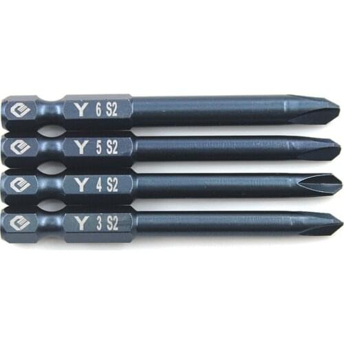4x 65mm 1/4 Hex Shank Tri-wing Electric Screwdriver Bit Magnetic Tool Kit Y3-Y6 Hand Tool hand dril Screwdriver Drill Bitl