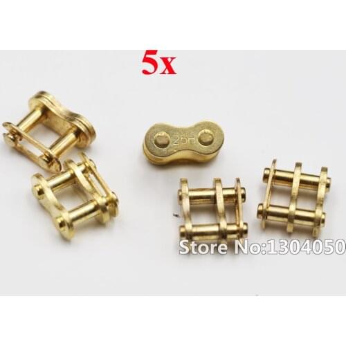 5 x 25H Golden Chain Connecting Links Master Links 2-Stroke Scooter Moped Mini Pocket Bike ATV 33cc 47cc 49cc Go Peds