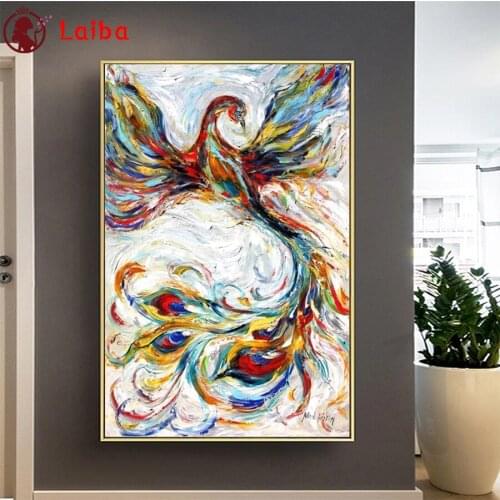 Diamond Embroidery Abstract art, phoenix Picture Diamond Painting Full Square round drill Mosaic Cross Stitch Wall Art