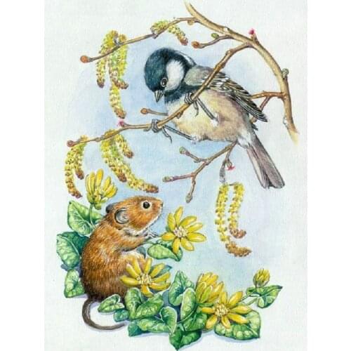Diamond Embroidery ,sparrow,mouse,5D,Diamond Painting,DIY,Picture,Photo,Canvas,Fashion,Cross Stitch,Crafts,Home Decoration