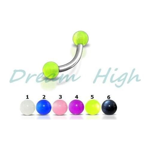 Free Shipping Transparent Eyebrow Piercing Eyebrow Ring Body Piercing 31 100 pcs/lot Mixed color Promotional Gift