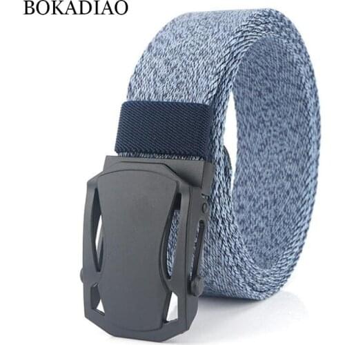 BOKADIAO fashion Nylon Belts for Men Black Alloy buckle Canvas belt Army military tactical belts man jeans Waistbrand Male strap