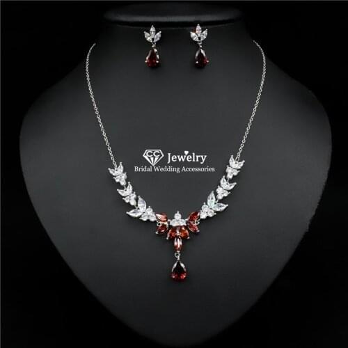 CC Jewelry Set Wedding Accessories for Women Bridal Fine Jewellery Engagement Bijoux Romantic Necklace Earring Sets Chain HL004