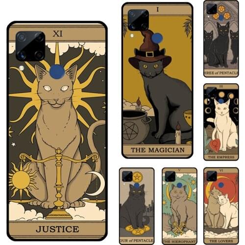 Cats Tarot Witchcraft For OnePlus 9 Pro 7 8 Pro 8T 9R Case For Realme GT Neo Q3 6 7 8 Pro C21 C15 C11 C3 Cover