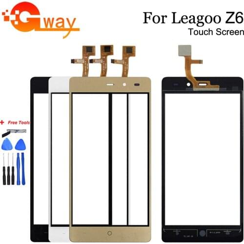 FSTGWAY For 4.97" Leagoo Z6 Touch Panel Mobile Phone Accessories Touch Screen Digitizer Black/White/Gold With Tools and Adhesive