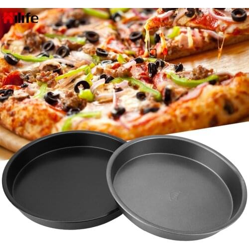 HILIFE Round Pan Non-stick Mould Pizza Mold DIY Baking Tool 6 7 8 Inch Plate No Sticky Carbon Steel Pans Pizza Bakeware Dish