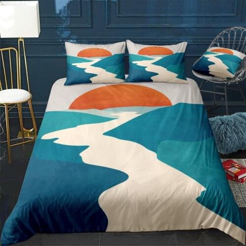 Abstract Landscape Tone Quilt Cover Pillowcase 3Piece Comforter Bedding Set With Pillow Case Single Double Duvet Cover