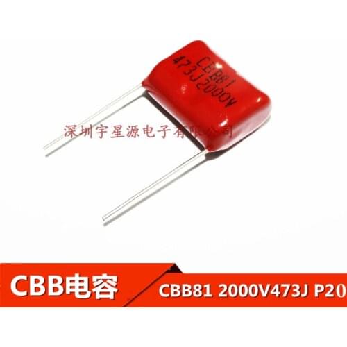 10PCS 473J2000V 0.047uF 2000V 2KV CBB 473 47NF 473J 2000V CBB81 Polypropylene Film Capacitor Pitch 20mm 25mm