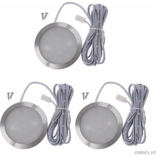 Round 12V Display Cabinet LED Light Furniture Wardrobe Counter Shelf Lamp