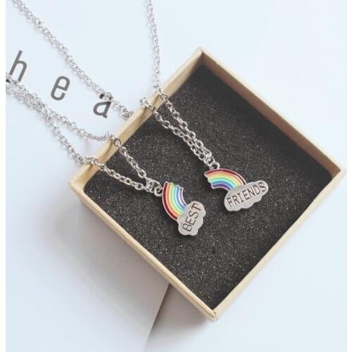 Fashion Personality Rainbow Cloud Pendant Necklace For Women Friend Cute Color Unusual Female Necklace Trendy Women Jewelry New