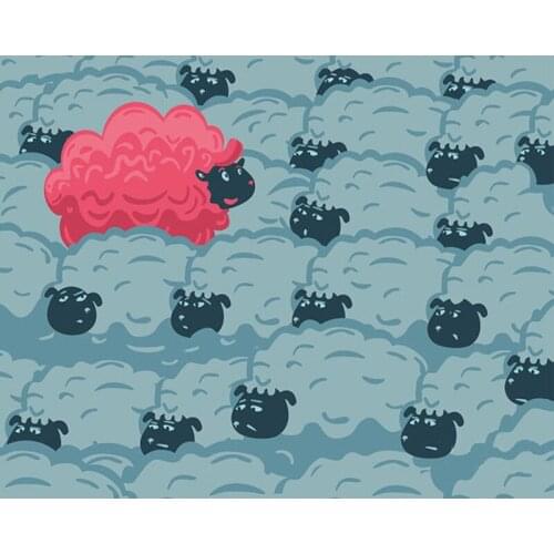 DIY Painting By Numbers Sheep Flock Kit Oil Picture By Numbers Cartoon Animals Wall Art Painting on Canvas Home Decoration Gift