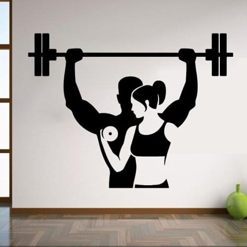 Fitness Wall Decal Workout Gym Wall Sticker Sport Art Murals Home Decor Vinyl Wallpaper Removable Room Decoration Poster