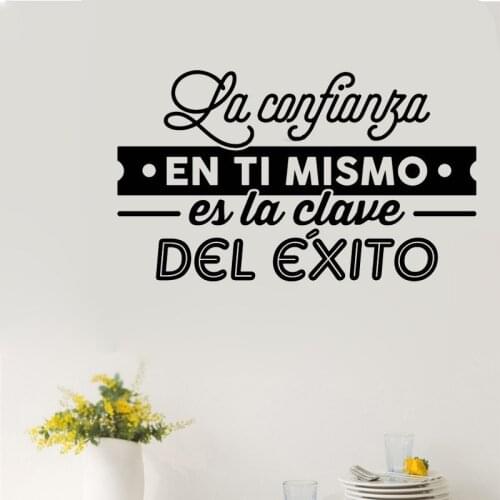 Spanish Success Quotes Wall Decals Office Classroom Décor Confidence in yourself is the key to success Quote Vinyl Sticker AZ889