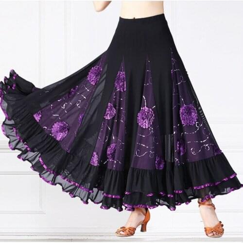 New ballroom skirt long ballroom dance skirts for women waltz standard ballroom skirts women