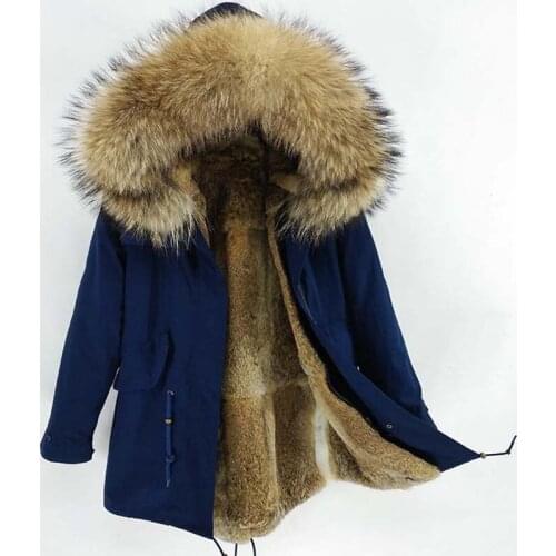 New Winter Mens Real Fur Hooded Coat Casual Army Tactical Jackets Brand Warm Male Natural Raccoon Fur Big Long Parka Overcoat