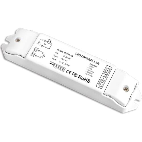 New 0-10V LED Dimming Driver Low Voltage;DC12-24V Input;6A*1CH Output PWM Push Button Dimmable Intelligent Power drive