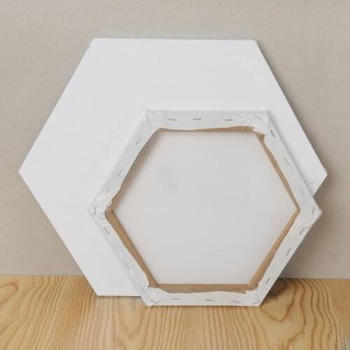 New Hexagon Blank Screen Wooden Plate White Frame Canvas Board Plate Watercolor Painting DIY Crafts For Acrylic Oil Painting