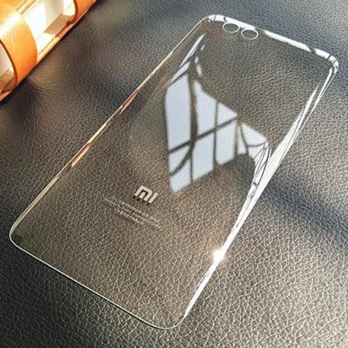 New Rear Housing For XIAOMI Mi6 Back Cover Mi 6 Battery Door Case Full Transparent Glass Case With Adhesive