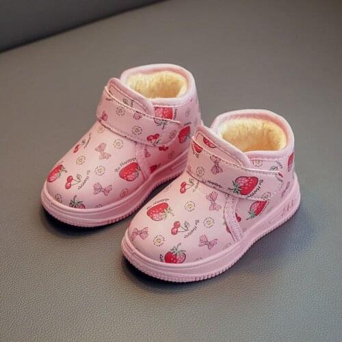 Autumn and winter childrens shoes girls boots snow boots baby cotton shoes childrens Plush boots