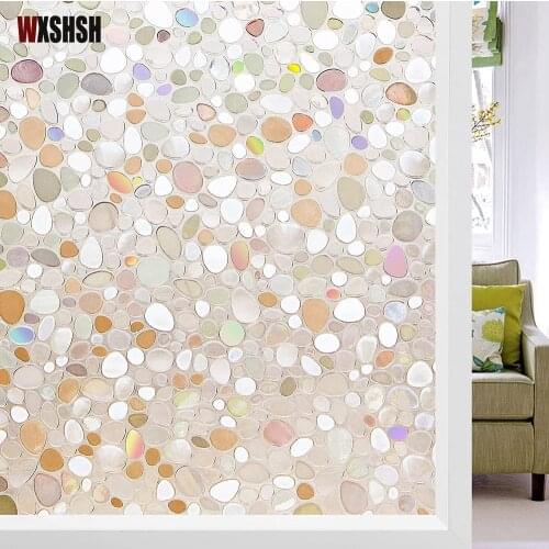 Pebble Glass Film Static Cling Privacy Protection Thermal-Insulation Opaque Frosted Reusable Removable Durable Home Decoration