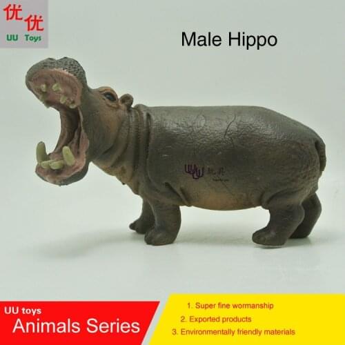 Hot toys:Father Hippo Simulation model Animals kids toys children educational props