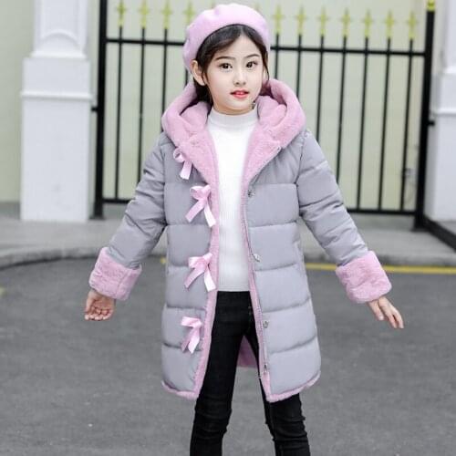 Pink Girls Jackets 2020 Winter Jackets For Girl Children Jackets Kids Warm Hooded Outerwear Coat For Boy Clothes 4-12 Years