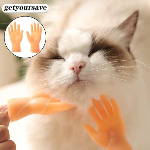 Pet Cat Grooming Glove Mini Silicone Gloves Little Finger Massage Comb for Cats Touch Kitten Head To Tease Cat Accessories Toys