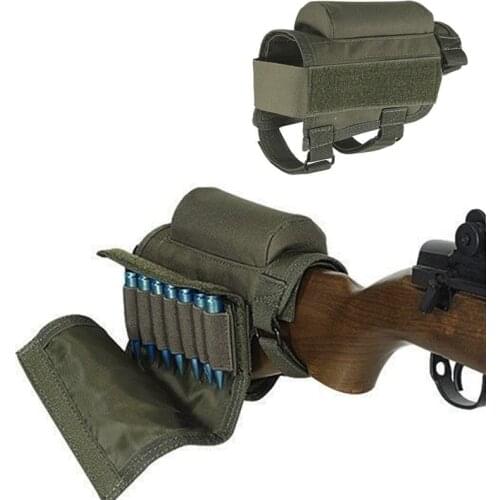Tactical Buttstock Shooting Hunting Rifle Gun Cheek Rest 7 Round Cartridges Holder Pouch Hunting Gun Accessories