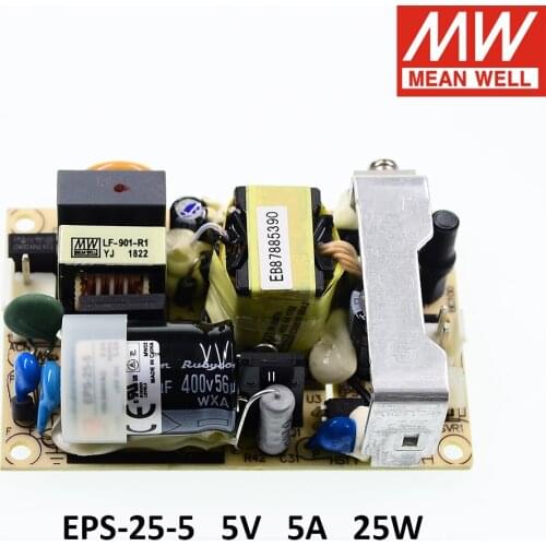 Taiwan MEAN WELL PCB bare board power Supply EPS-25-5 25W 5v 5A low loss high efficiency Open Frame Power Supply replace PS