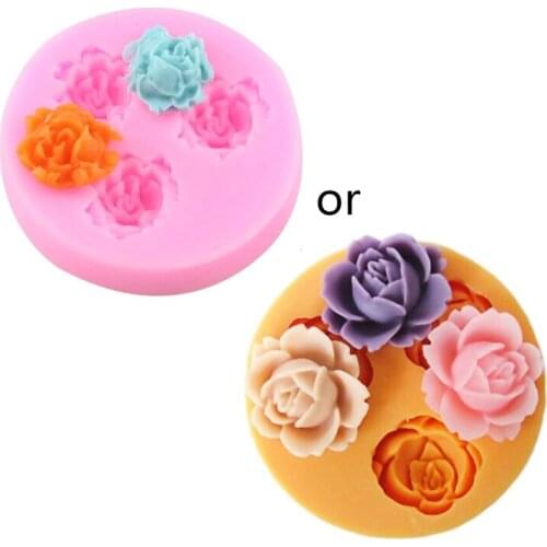 Three Roses Shaped Dessert Cake Chocolate Mould Non Stick No Stain Bakeware Cupcake Baking Pan Multifunction Kitchenware