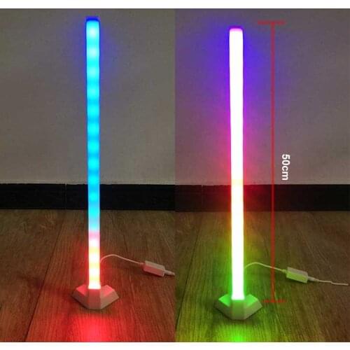 Corner Floor Lamp RGB Color Changing Dimmable LED Height Adjustable with Bluetooth APP/Remote/Music Control Decor Standing Light